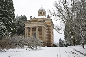 Religions Prints: View of Romanian Orthodox Chapel in snow