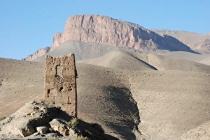 Ruined Prints: View of ruined tower, Dades Valley, Atlas Mountains, Morocco, February