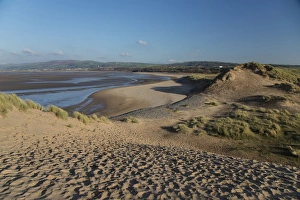 View of sand dunes and estuary, Duddon Sands, Duddon Estuary, Sandscale Haws N. N. R. Cumbria, England, November