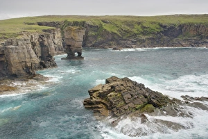 Stacks Prints: View of sea cliffs and offshore stack