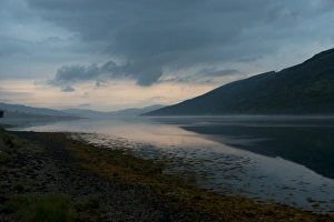 Lochs Prints: View of sea loch at sunset, Loch Fyne