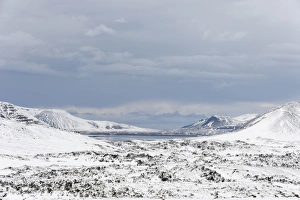 Subpolar Prints: View of snow covered coastline, Snaefellsnes, Vesturland, Iceland, March