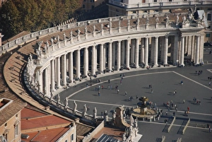 Square Prints: View of St. Peters Square, looking from St. Peters Basilica, Vatican City State, november