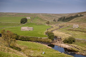 Countryside Prints: View of stream confluence with river