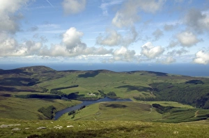 Summits Prints: View from summit of mountain, Snaefell, Isle of Man, june