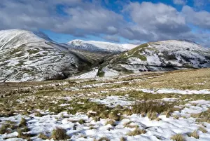 Countryside Prints: View of upland farmland in snow