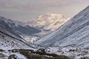 Slopes Prints: View of upland valley covered in snow