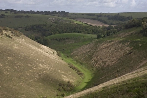 Slopes Prints: View of V-shaped dry valley habitat