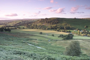 Hillsides Prints: View of valley and hillsides looking towards Burnsall