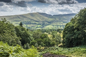 Derbyshire Prints: View of valley and moorland, looking from Grindsbrook Clough