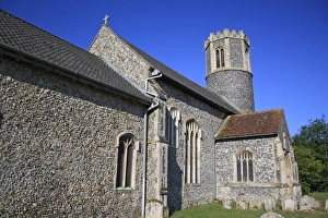 Roydon Prints: Village church with 15th Century round-tower