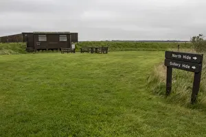 Havergate Prints: Visitor reception and Main hide on Havergate Island Suffolk