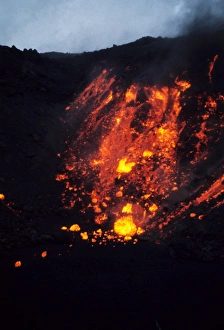 Heimaey Prints: Volcanic eruption with lava flow, Eldfell Volcano, Heimaey, Westmann Isles, Iceland, 1973