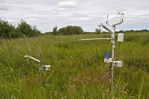 Broadland Prints: Weather recording station in marshland
