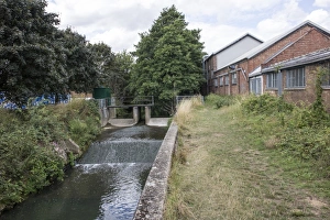 Weir on the River Gipping at Stowmarket, Suffolk