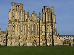 Cathedrals Prints: West front elevation of medieval cathedral