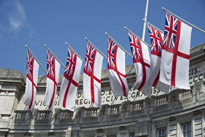 Office Prints: White Ensign flags on office building