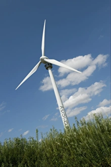 Renewable Prints: Wind turbine at ecotech centre, Swaffham, Norfolk, England, august