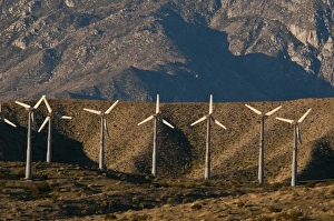 Californian Prints: Wind turbine generators in desert