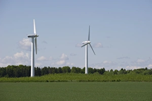 Northern Europe Prints: Wind turbines at windfarm, Uppland, Sweden, may
