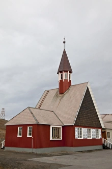 North Polar Prints: Wooden church in town, worlds most northerly town