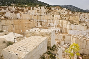 Quarry Prints: Working marble quarry, near Orosei, Sardinia, Italy, April