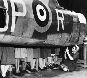 Women learning to build aeroplanes at a training centre in the North East of England